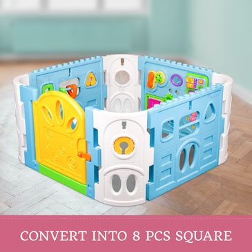 Baby Playpen with Door - Rectangle Interactive Play Room 1.6 x 1m