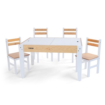 Nu Byron Activity Rectangle Table & 4 Chairs Set - Inverted White