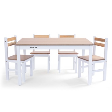Star Kidz Elwood Rectangle Table & 4 Chairs Set - Inverted White