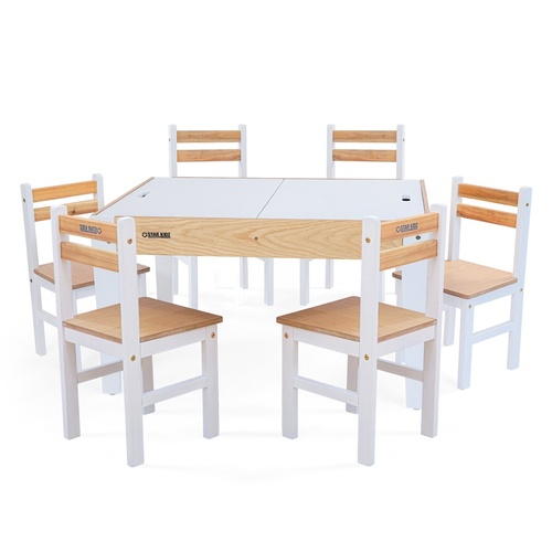 Nu Byron Activity Rectangle Table & 6 Chairs Set - Inverted White