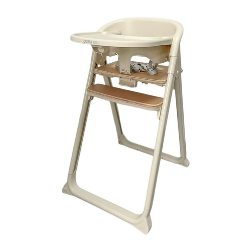 Starkidz Netto Deluxe Convertible Folding Baby High Chair - Beige